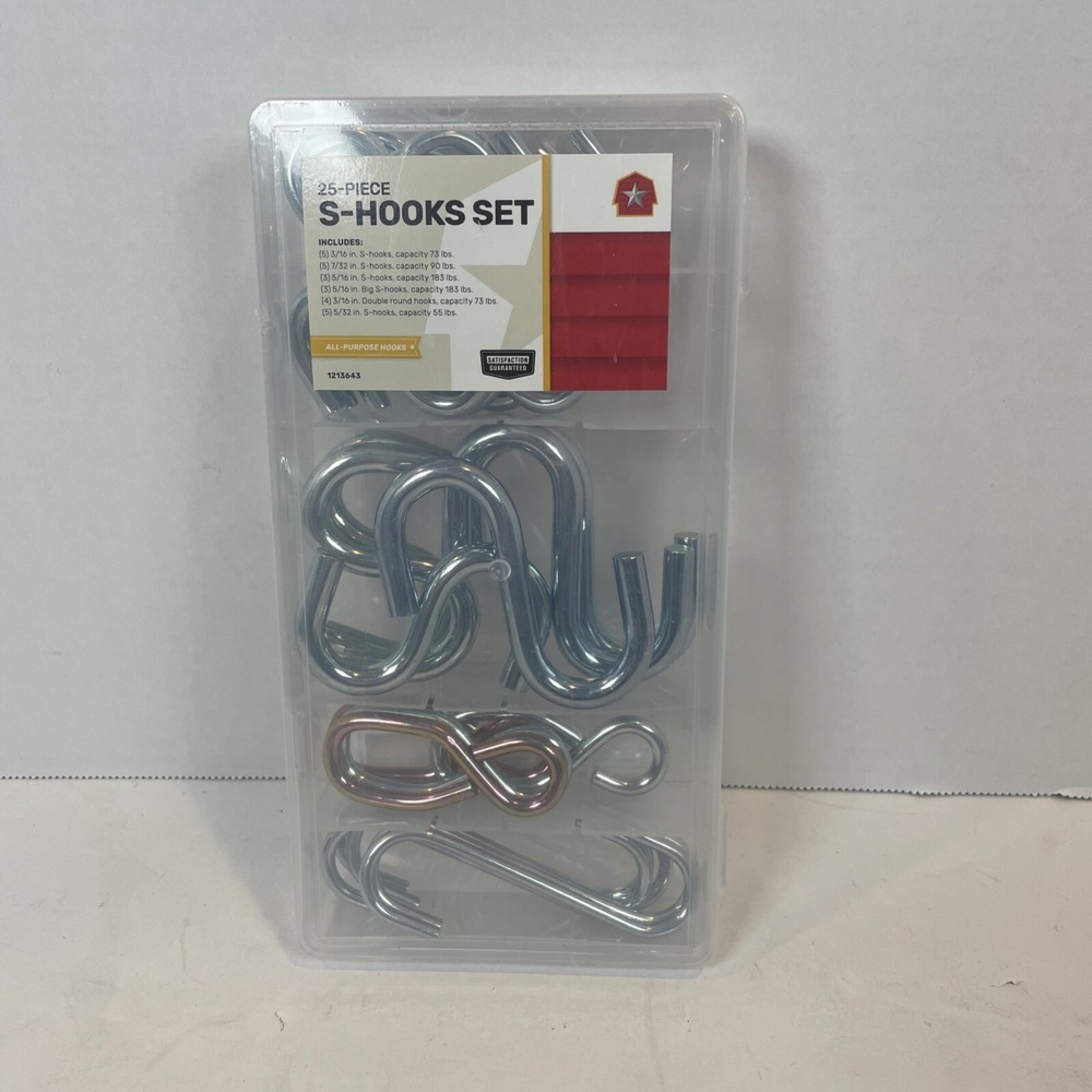 Tractor Supply Co S-Hooks Set‎ OS Silver 25-Piece 1213643 All-Purpose Hooks